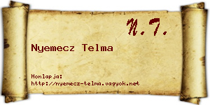 Nyemecz Telma névjegykártya